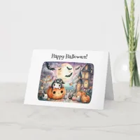 Cute Happy Halloween Kawaii Greeting Card