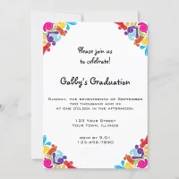 Floral Corners Graduation Party Invitation