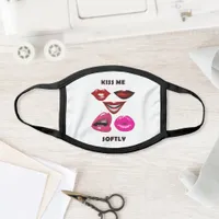 Kiss Me Softly Sensual Lips Cartoon Illustration Face Mask