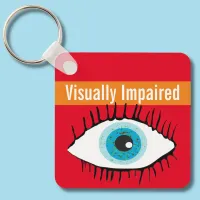 Visually impaired disability contact keyring