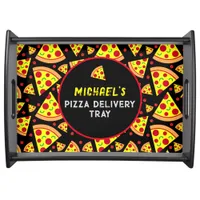 Pizza Lover Pepperoni Pizza Slices Patterned Serving Tray