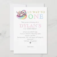 Little Dragon Halfway to One Pink 6 Month Birthday Thank You Card