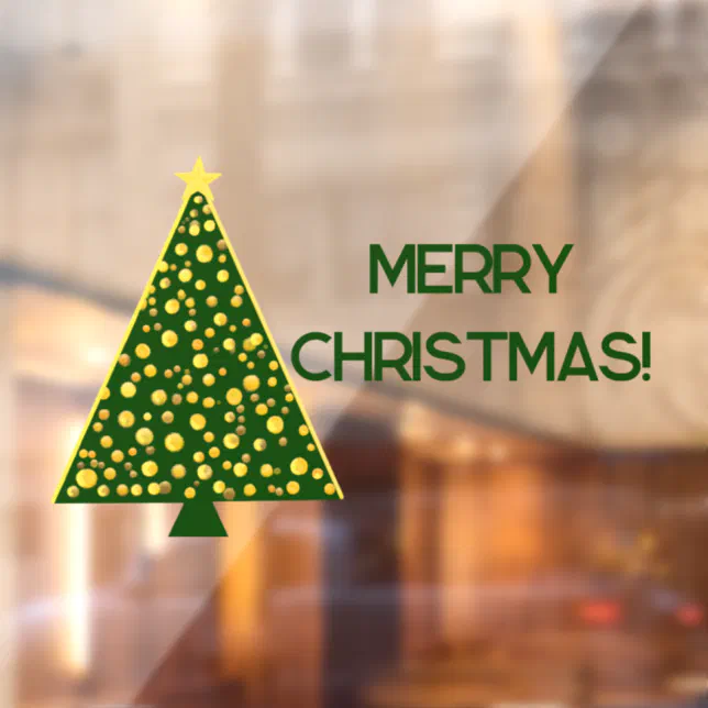Simple Christmas tree - merry christmas Window Cling