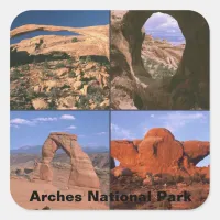 Arches National Park Sandstone Aches Collage Square Sticker