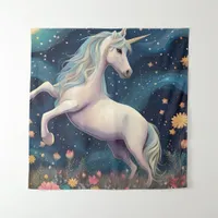 A Unicorn in The Starry Night Tapestry