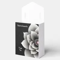 Timeless Elegance: Black & Silver Blossom Wedding  Favor Boxes