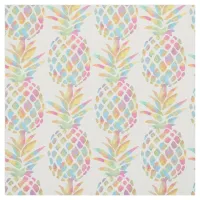 Watercolor Pineapple Tropical Rainbow Pattern Fabric