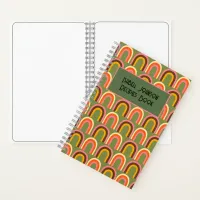 Groovy Vintage Style Rainbow Waves Recipies Book