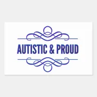 Autistic & Proud Purple Swirls Rectangular Sticker