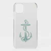 Teal Vintage Anchor iPhone 11 Case