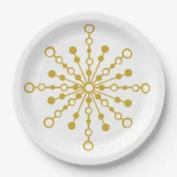 Retro Atomic Mid-Century Mod Red & Gold Starburst  Paper Plates