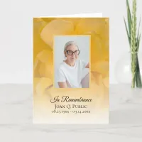 Yellow Rose Flower Petals Funeral Service Folded Program