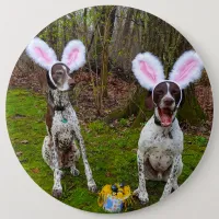 Easter Egg Hunt and Party Dogs Large Round Button