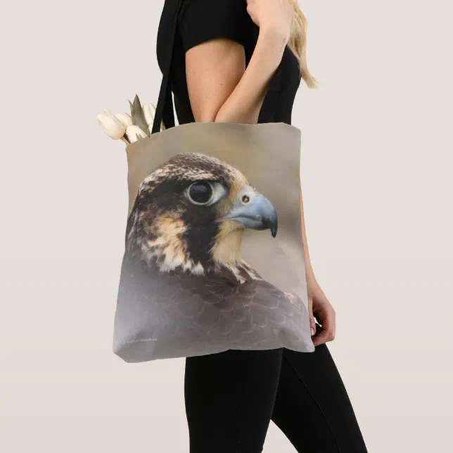 Vignetted Profile of a Peregrine Falcon Tote Bag