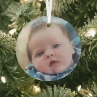 Personalized Baby Photo    Glass Ornament