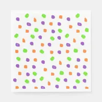 Halloween Polka Dot Orange, Purple and Lime green Napkins