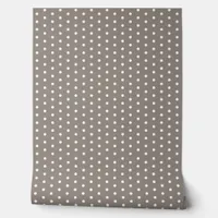 Polka Dot Patterned Taupe Brown Elegant Stylish Wallpaper