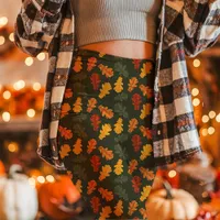 Autumn Oak Leaves Fall Green Leggings