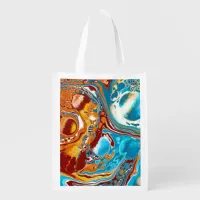 Planetary Bliss Fluid Digital Art   Grocery Bag