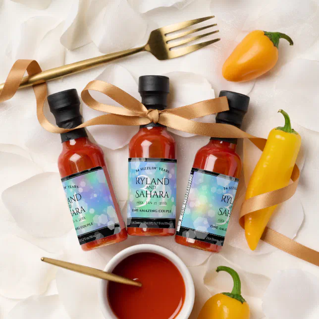 Elegant 34th Opal Wedding Anniversary Celebration Hot Sauces