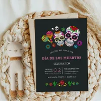 Sugar Skulls Día de los Muertos Celebration Invitation