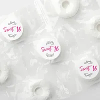 Hot Pink Chic Doodle Modern Script Sweet 16 Life Saver&#174; Mints