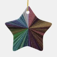 Circular Gradient Earthy Rainbow Ceramic Ornament