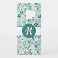 Pretty Blue and Pink Pastel Folk Art Flowers Case-Mate Samsung Galaxy S9 Case