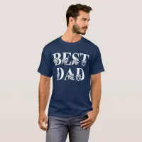 Best Dad with Flags White Text Fathers Day T-Shirt