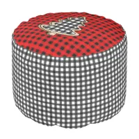 Buffalo Plaid, Red Gingham Christmas Trees  Pouf