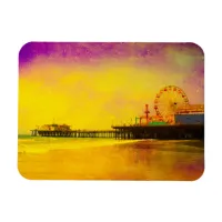 Yellow and Purple Santa Monica Pier Magnet