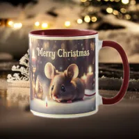 Cute mouse celebrates Christmas  - custom Mug