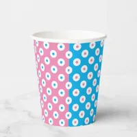Bold and Whimsical Pink and Blue Polka-Dotted Paper Cups