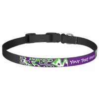 [Purple and Green] Swirls Op-Art Custom Pet Collar