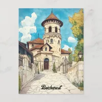 Travel to Bucharest Romania Postcard