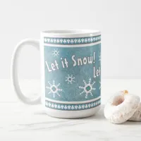 Southwest Winter Snowflakes Personalized Blue Coffee Mug