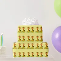 Cute funny baby giraffe for kids any age birthday  wrapping paper