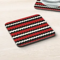 Scarlet Kingsnake Snake Skin Scales Stripe Beverage Coaster