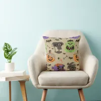 Halloween vintage pattern throw pillow