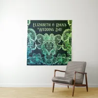 Elegant Lace Wedding Invitation Tapestry