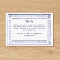 Navy Blue Quirky Playful Hand Drawn Wedding Detail Enclosure Card