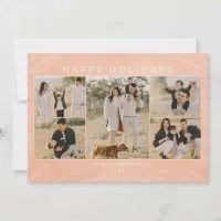 Blush Pink Winter Foliage 5 photos Collage Holiday Card