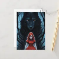 Little Red and the Wolf Postcard