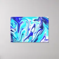 Melted Blue | Marble Fluid Art Canvas Print