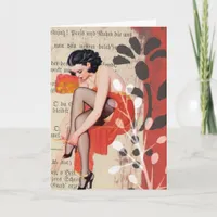 The Woman in Red Lingerie, Birthday Card