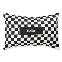 Black White Checker Pattern Dog Bed