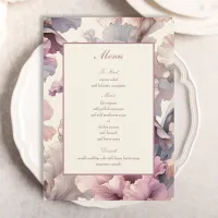 Elegant Blush Floral Chic Stylish Wedding Menu