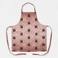 Custom Logo Pattern + Rose Gold Pink Glitter Staff Apron