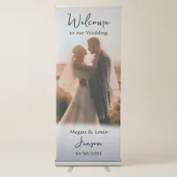 Beautiful Dusty Bluish Gray Photo Wedding   Retractable Banner