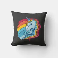 Rainbow Unicorn Throw Pillow